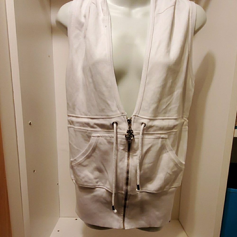 XL White Hooded Vest